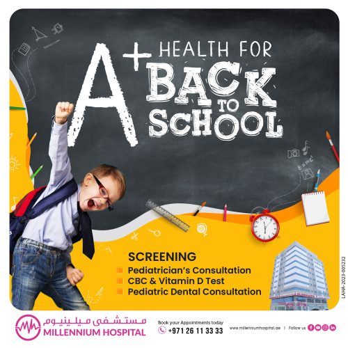 "kids health checkup in mussafah"